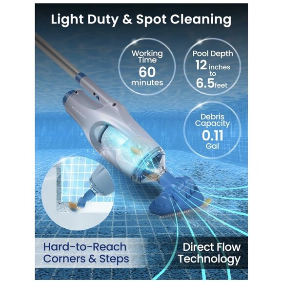 KOKIDO XTROVAC 110 Rechargeable Handheld SWIMMING Pool Vacuum Set Model EV05 - Picture 3 of 6